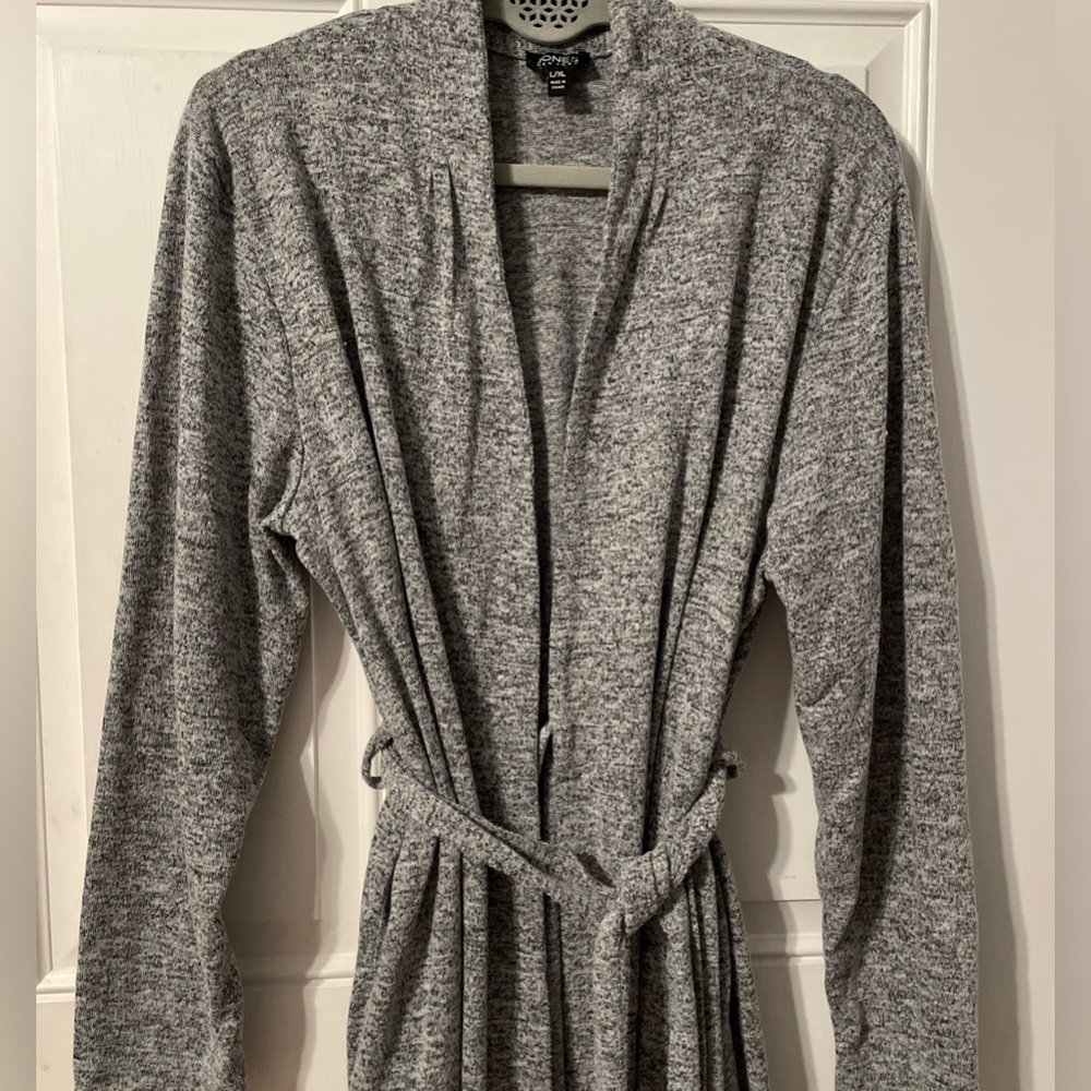 Jones New York Gray Large/extra large Marled Cozy Knit Robe